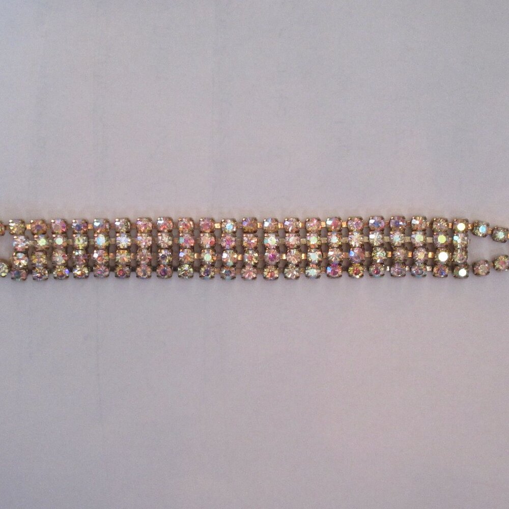 Vintage Costume Rhinestone Diamond 6"Bracelet